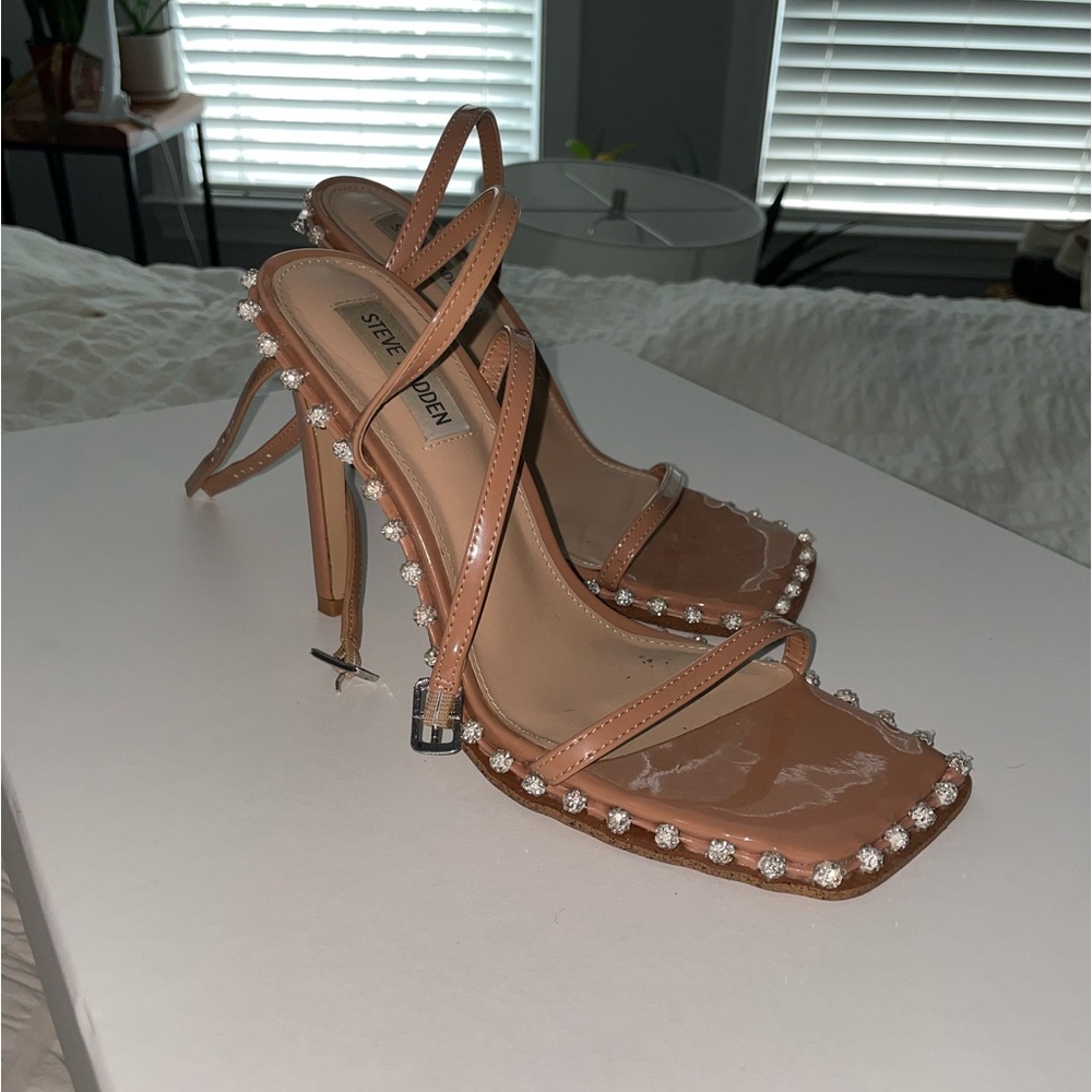 Steve Madden Women's Zelle Heeled Sandal Camel - Picture 4 of 16